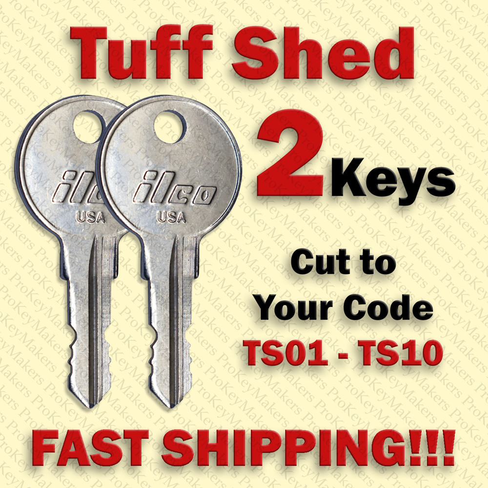 2 Tuff Shed Replacement Keys Cut to Code TS01 - TS10