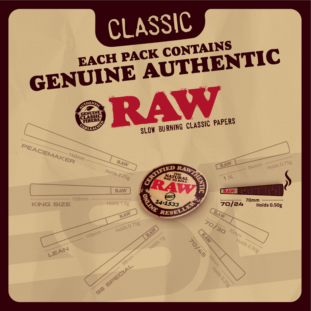 RAW Cones 70/24 Single Size Dogwalker | 100 Pack