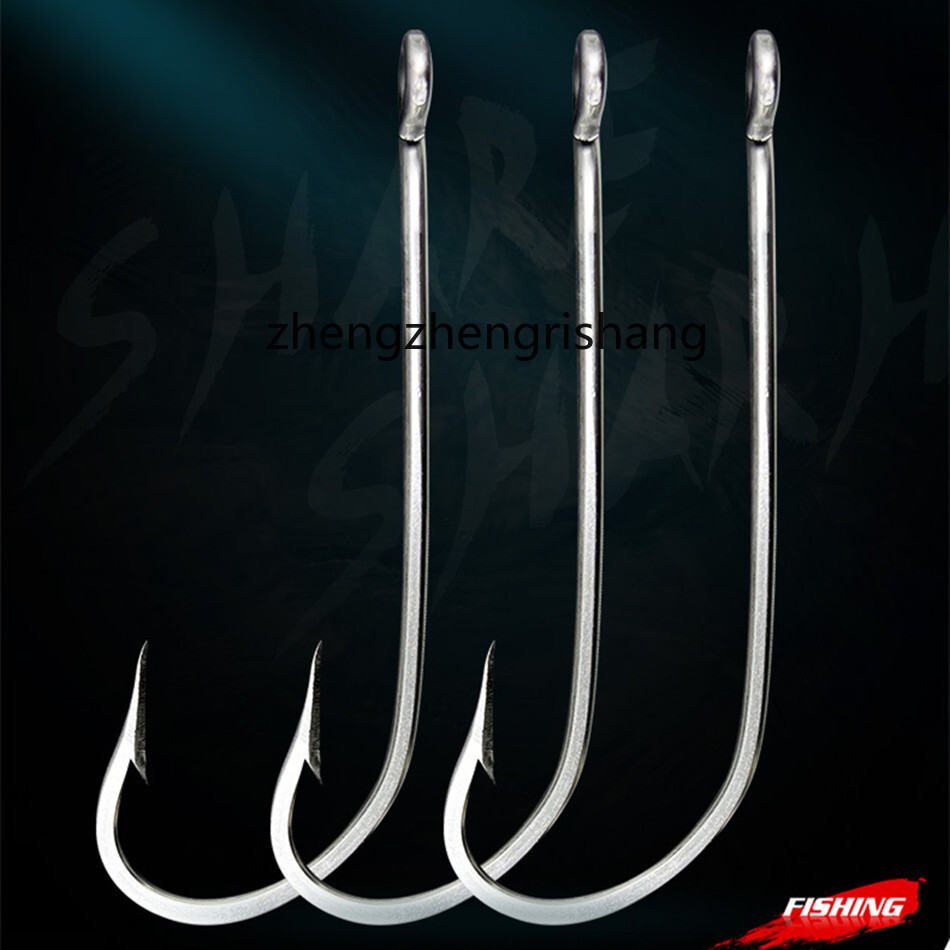 50pcs Stainless Steel Fishing Hooks O'Shaughnessy Forged Long Shank J Fish Hooks