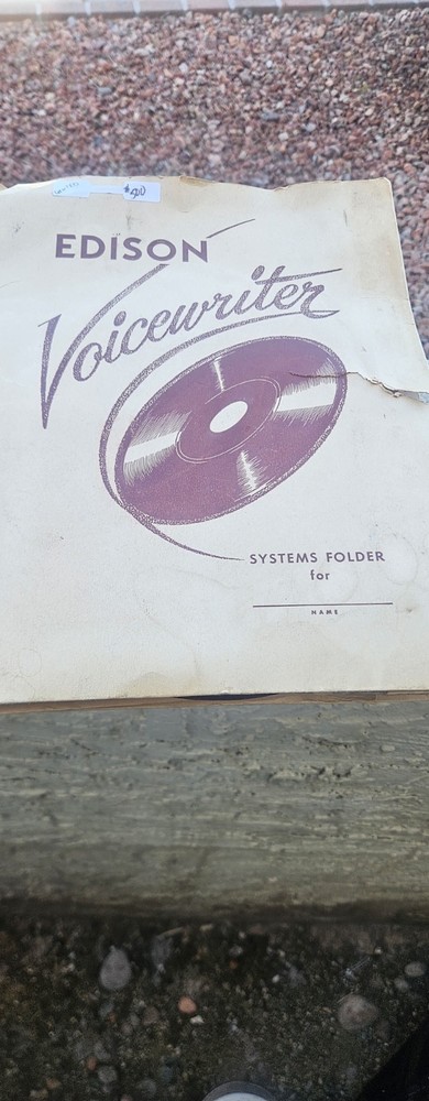 Thomas Edison Voicewriter Ruby Red Translucent Diamond Disc...Says Unused