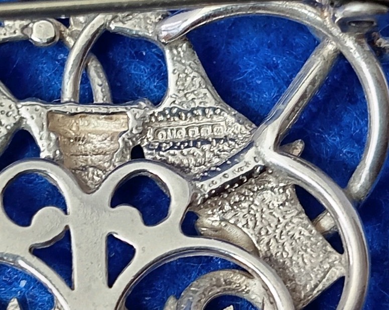 Ola Gorie Scottish Sterling Silver Tree Of Life With Two Love Birds Brooch OMG