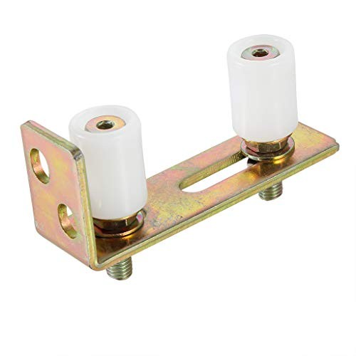 Slide Gate Guide Roller with L Post Bracket, Adjustable Dual Nylon Rollers