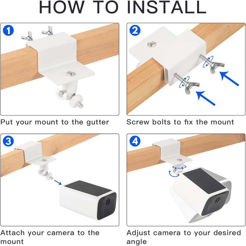 2Pack Gutter Mount Compatible with eufy Security SoloCam S220/C210, eufyCam 2C/2