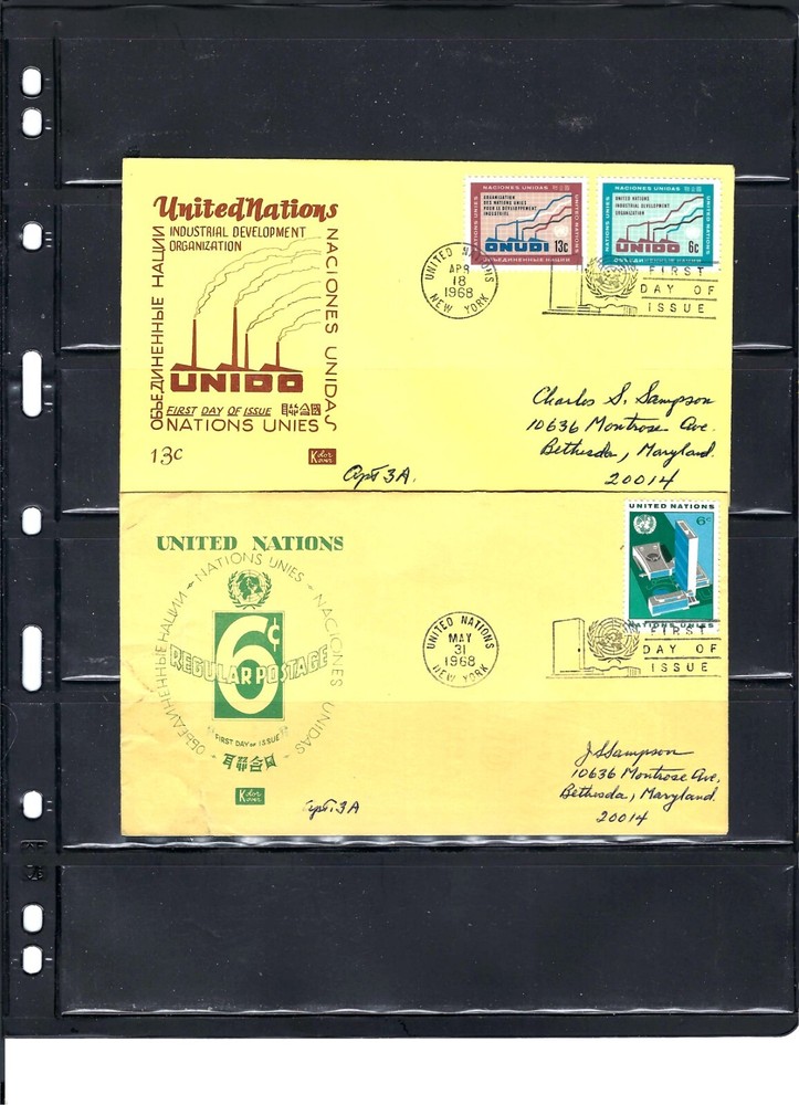 1968 COMBO FDC's (Scott# 185-187) - KOLOR KOVER CACHET (74)