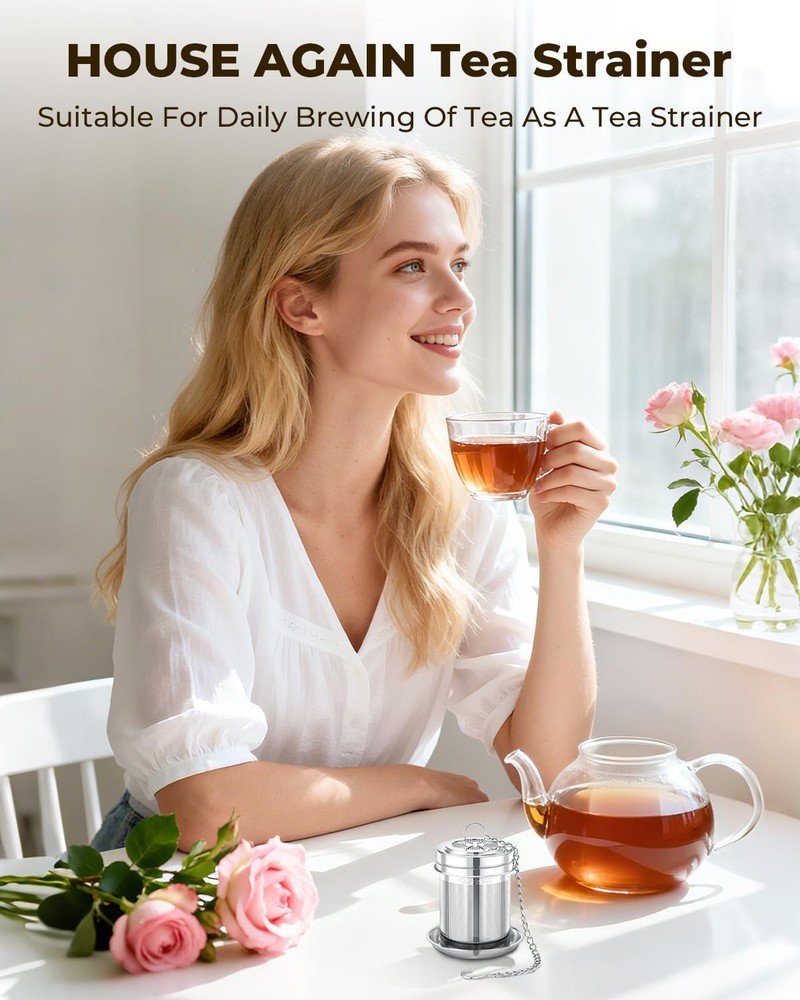 2 Pack Tea Strainers for Loose Tea, Extra Fine Mesh Tea Infusers, 304 Stainless