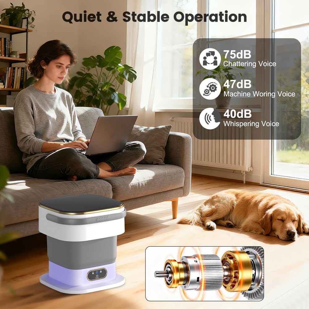 Portable Washing Machine, 15L Mini Washing Machine with Spin Basket & 3 Clean...