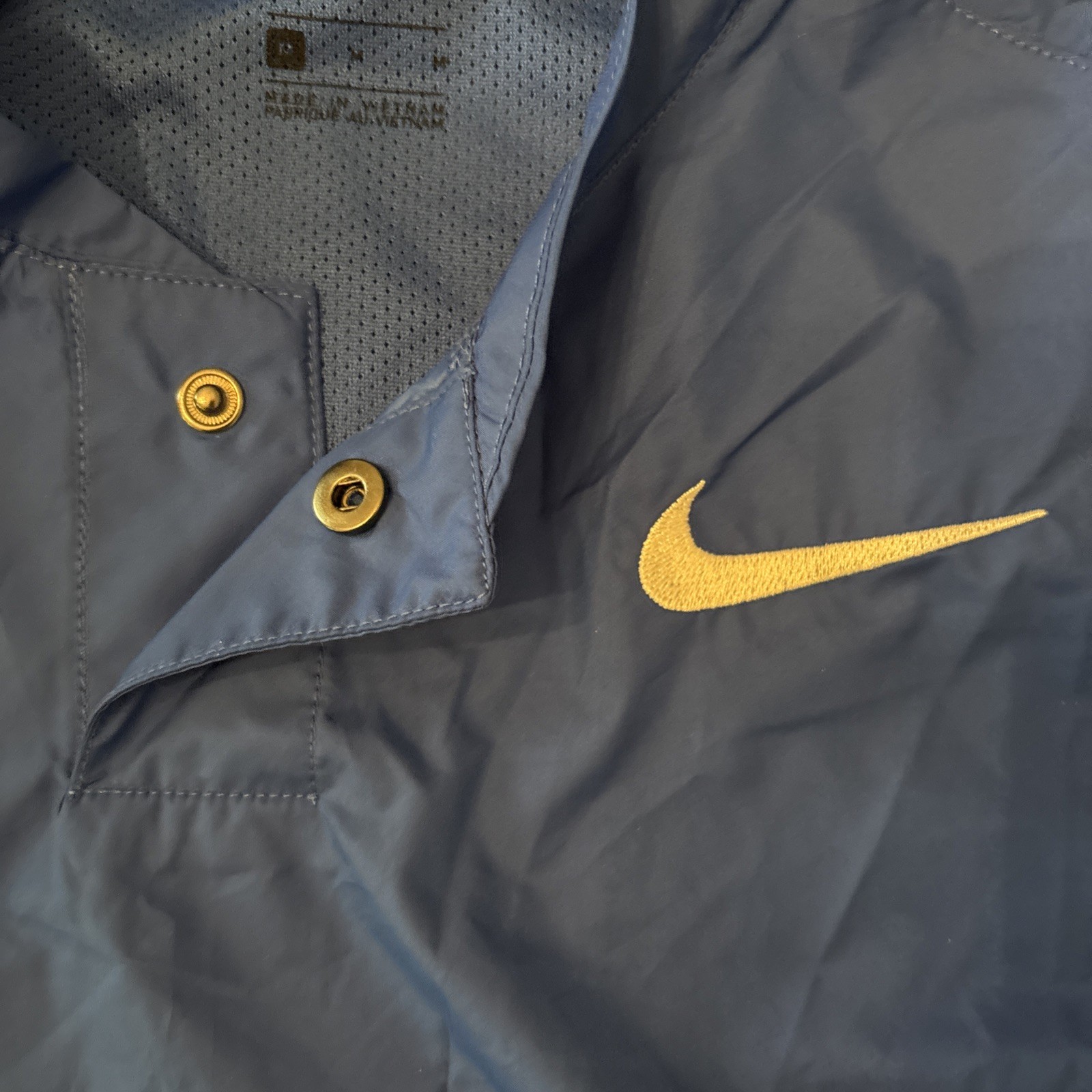 NEW Nike Dri-FIT Wind Jacket Blade Collar Snap Button Mens Medium $60