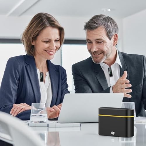 Wireless Lavalier Microphone for iPhone, Android, PC, USB C+Charging Case