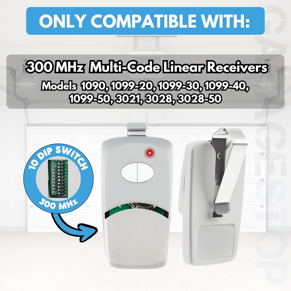 2 for Linear Multi Code Garage Door Opener Remote 3089 MCS412001 2 Button