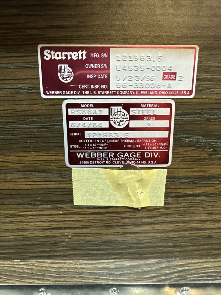 Starrett Webber Mitutoyo Mixed Gage Block Set Rectangular Machinist Tool Maker