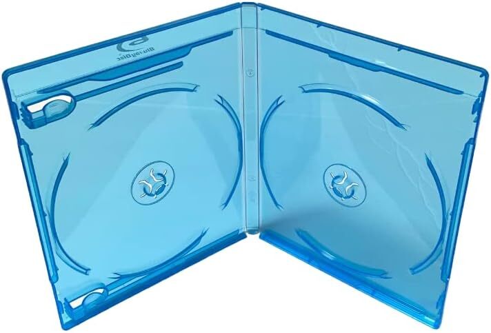 DOUBLE Discs Standard Blue Replacement Boxes Cases for Blu-Ray 2-Disc Movies DVD