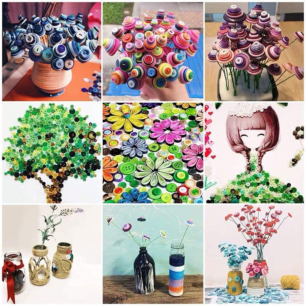 1600Pcs Shell Buttons for Crafts Assorted Sizes Button Shell in Bulk Shell Cr...