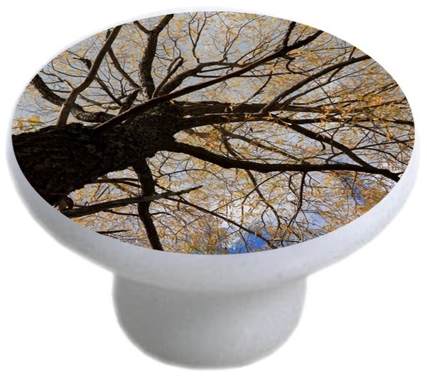 Autumn Tree Ceramic Cabinet Drawer Pull Knob