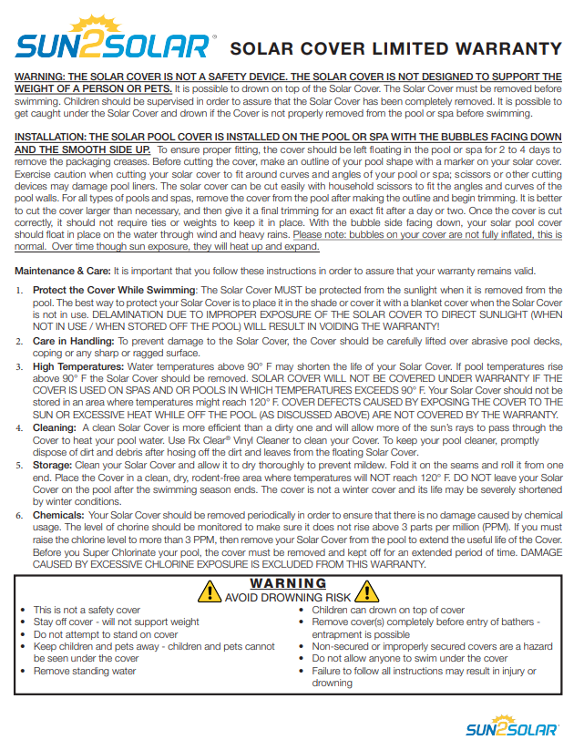 800 Series Swimming Pool Blue Solar Heating Blanket Cover - (Choose Pool Size)