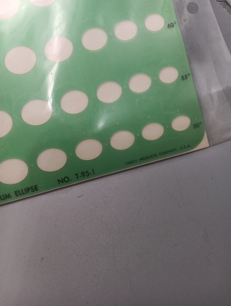 Timely No T-95-1 & 2 Medium Ellipse Circle Drafting Engineer Templates Drawing