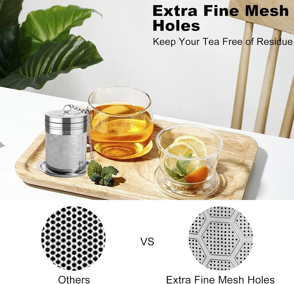 Large Tea Infusers for Loose Tea, Extra Fine Mesh Large Tea Strainer for Spice C