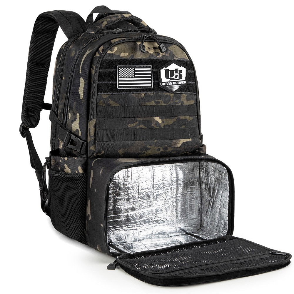 Tactical Backpack 40L with 6L Insulated Lunch Box Compartment, Durable for Work