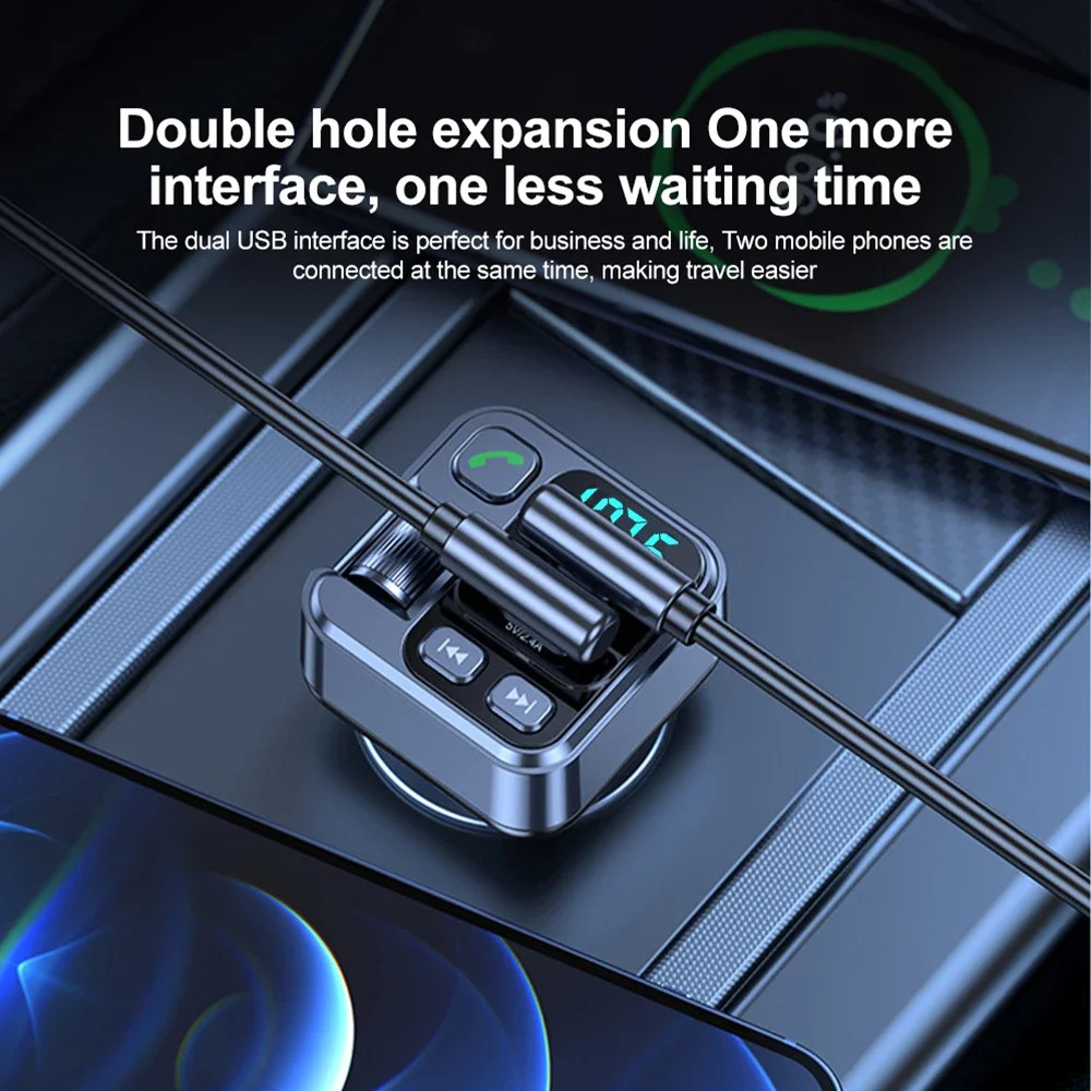 Bluetooth 5.1 Car FM Transmitter Car MP3 Stereo Music Player Handsfree 3.5mm