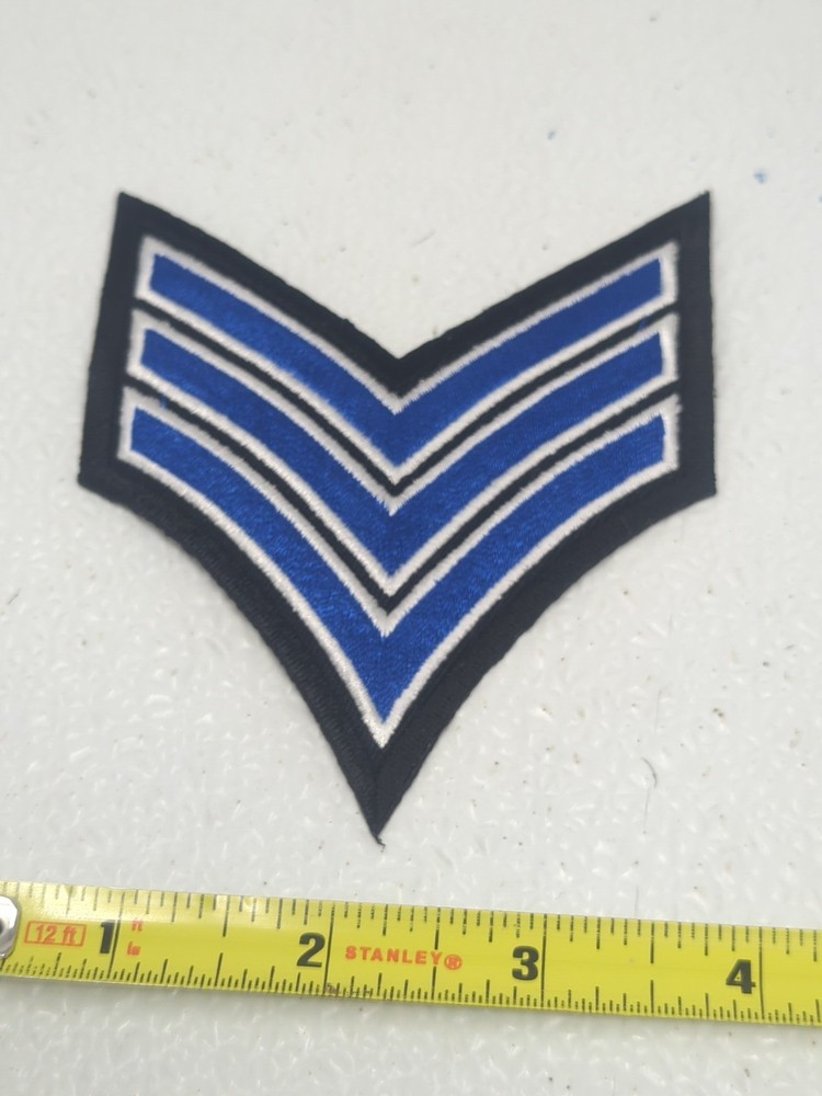 sergeant rank patch 3.5" tall chevron police patch 3 stripe Sergeant stripes USA