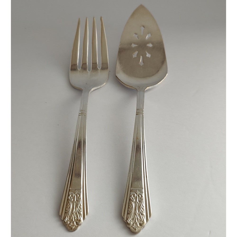 Royal Saxony Silverplate Serving Fork & Cake/Pie Server Set
