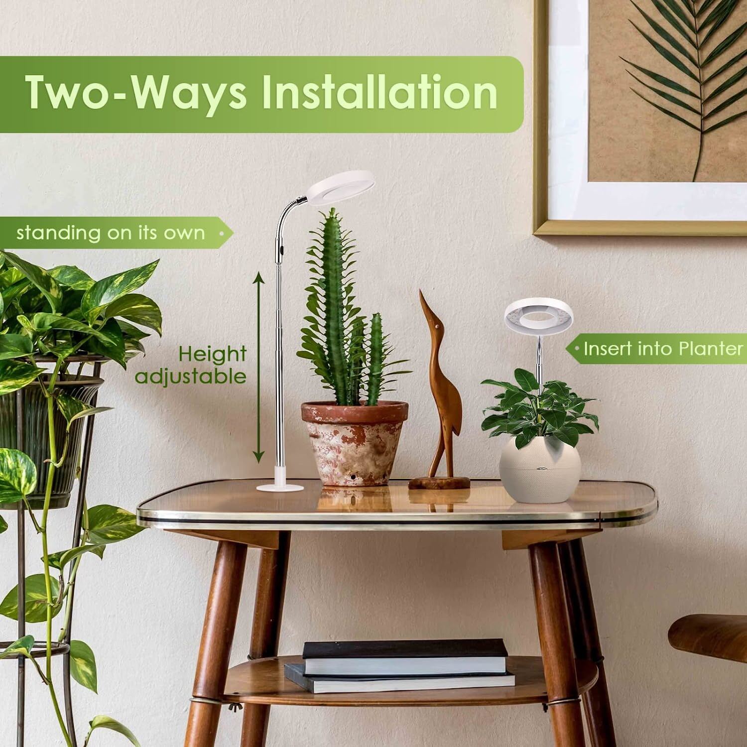 LED Grow Light for Indoor Plants with Stand UV& Full Spectrum Halo Growing Lamp