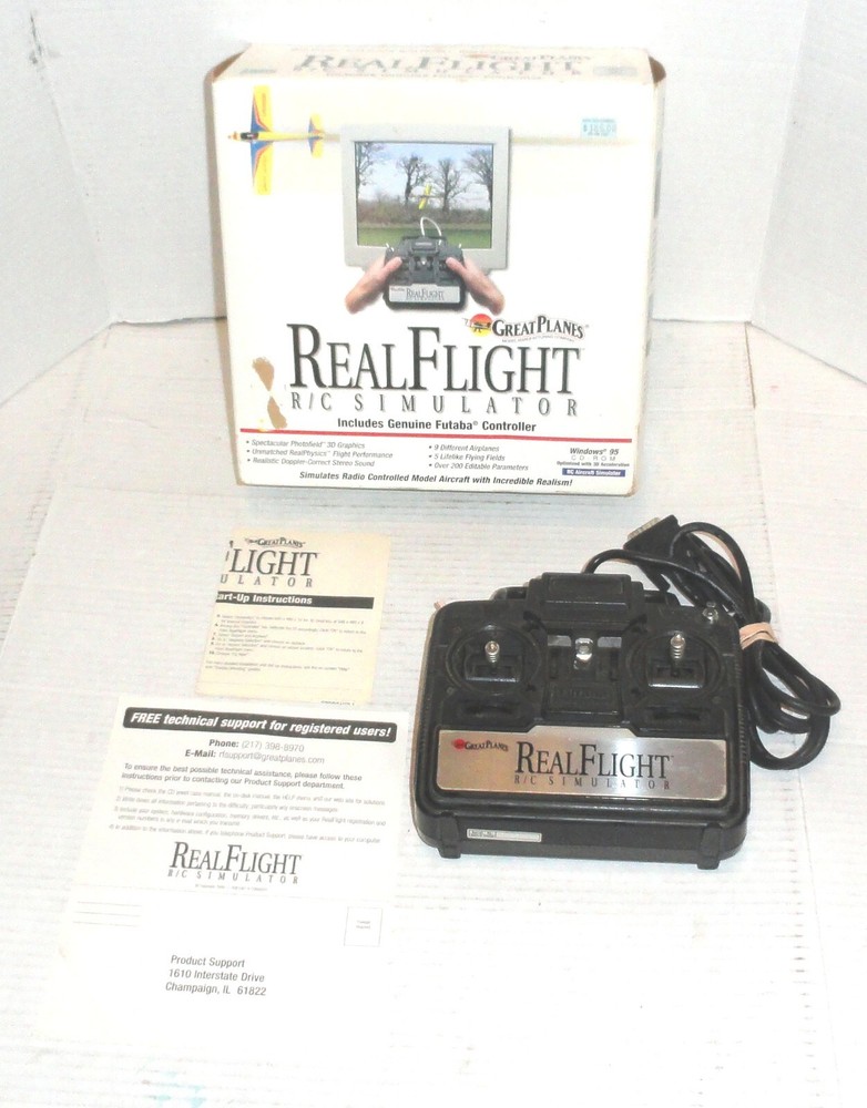 Vintage Great Planes Real Flight R/C Simulator with Futaba Controller UNTESTED