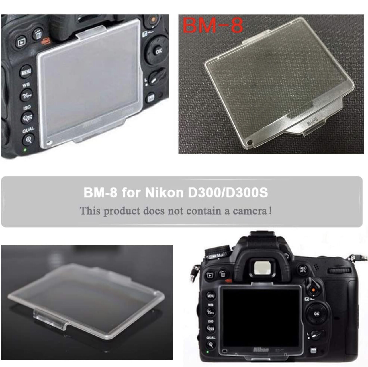 BM-8 Hard LCD Monitor Cover Screen Protector (1pc) for Nikon D300 D300S