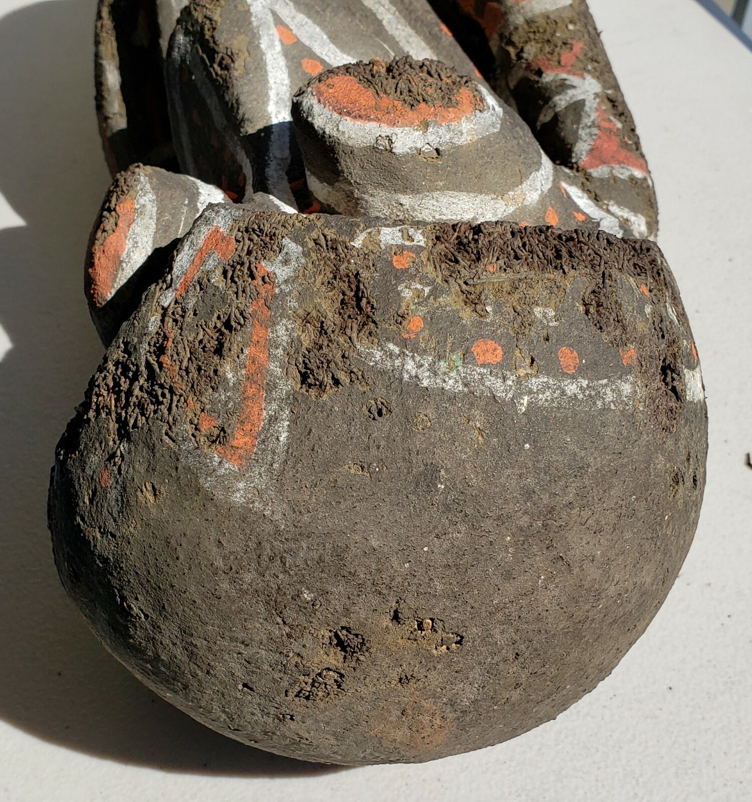 Vanuatu Large Painted Wood Sculpture Vintage Oceania