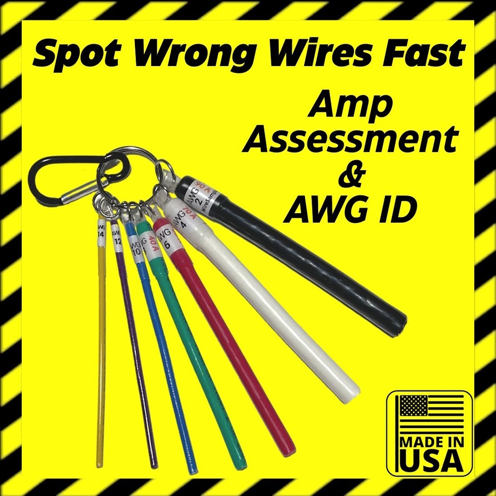 Wire Gauge Tool for AWG Measuring - Sample Pack for Amp Assessment. TECH-7 Pack