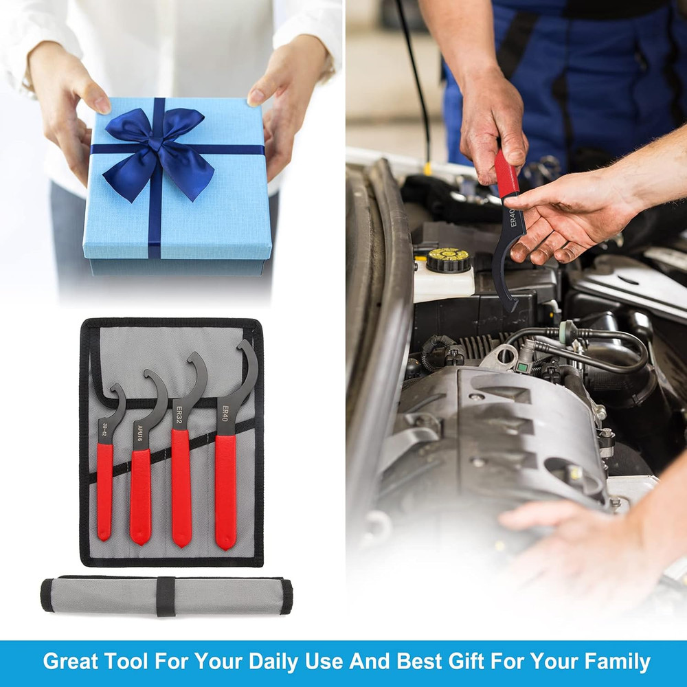 4Pcs Coilover Spanner Wrench Set, Professional Sturdy Universal Adjustment Wr...