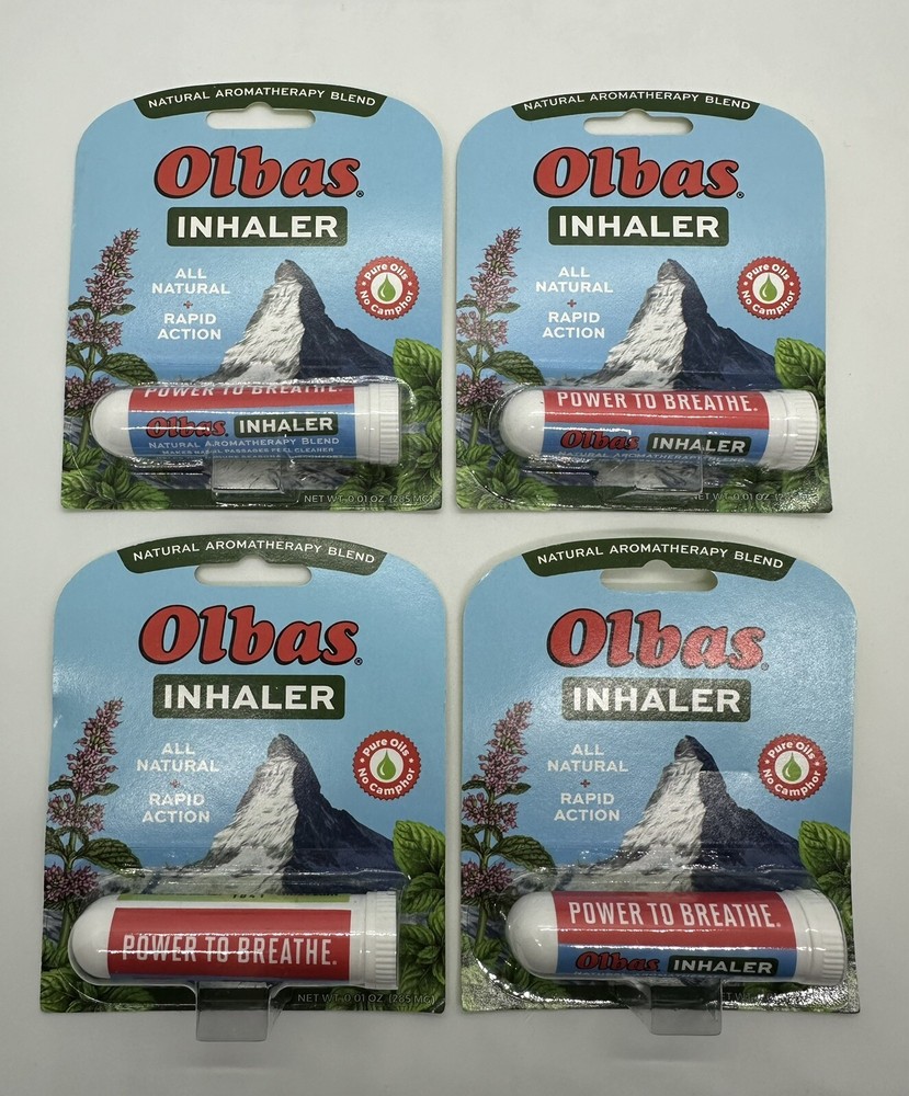 4 Olbas Inhaler Natural Aromatherapy Blend .01oz Ea