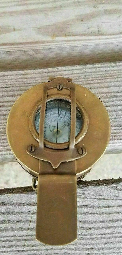 Solid Brass Antique Compass Marine Solid Gift British Military Prismatic Pocket
