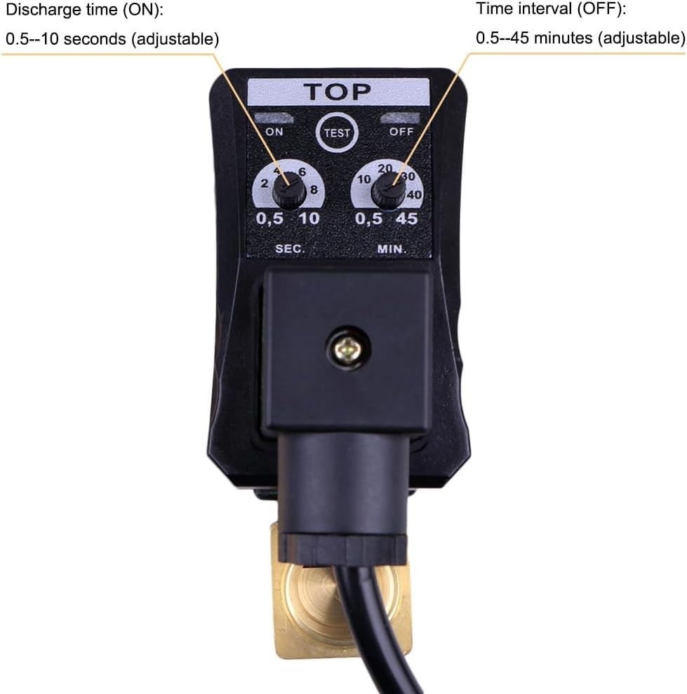 Compact 1/2" Automatic Drain Valve - Brass & Flame Retardant ABS for Air Systems
