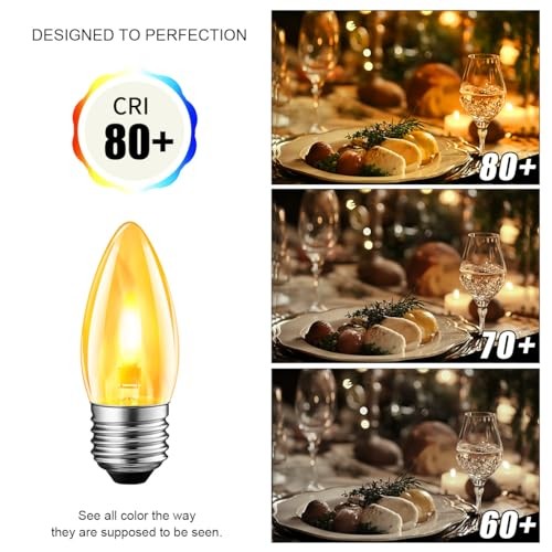 Flame Light Bulbs,Flickering Flame Bulbs with 2 Modes,E26 E26-6PACK 1800k