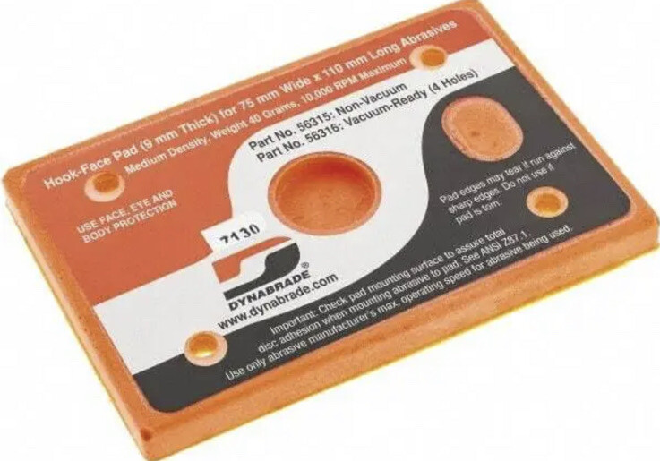 Dynabrade 4-1/4 x 3" Rectangular Hook Face Backing Pad Dynabug II Compatible,...