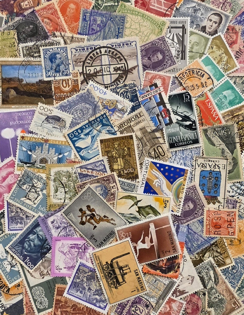 Worldwide Stamp Collection Lot (1000) - Mixed Vintage - Used Off Paper and MNH