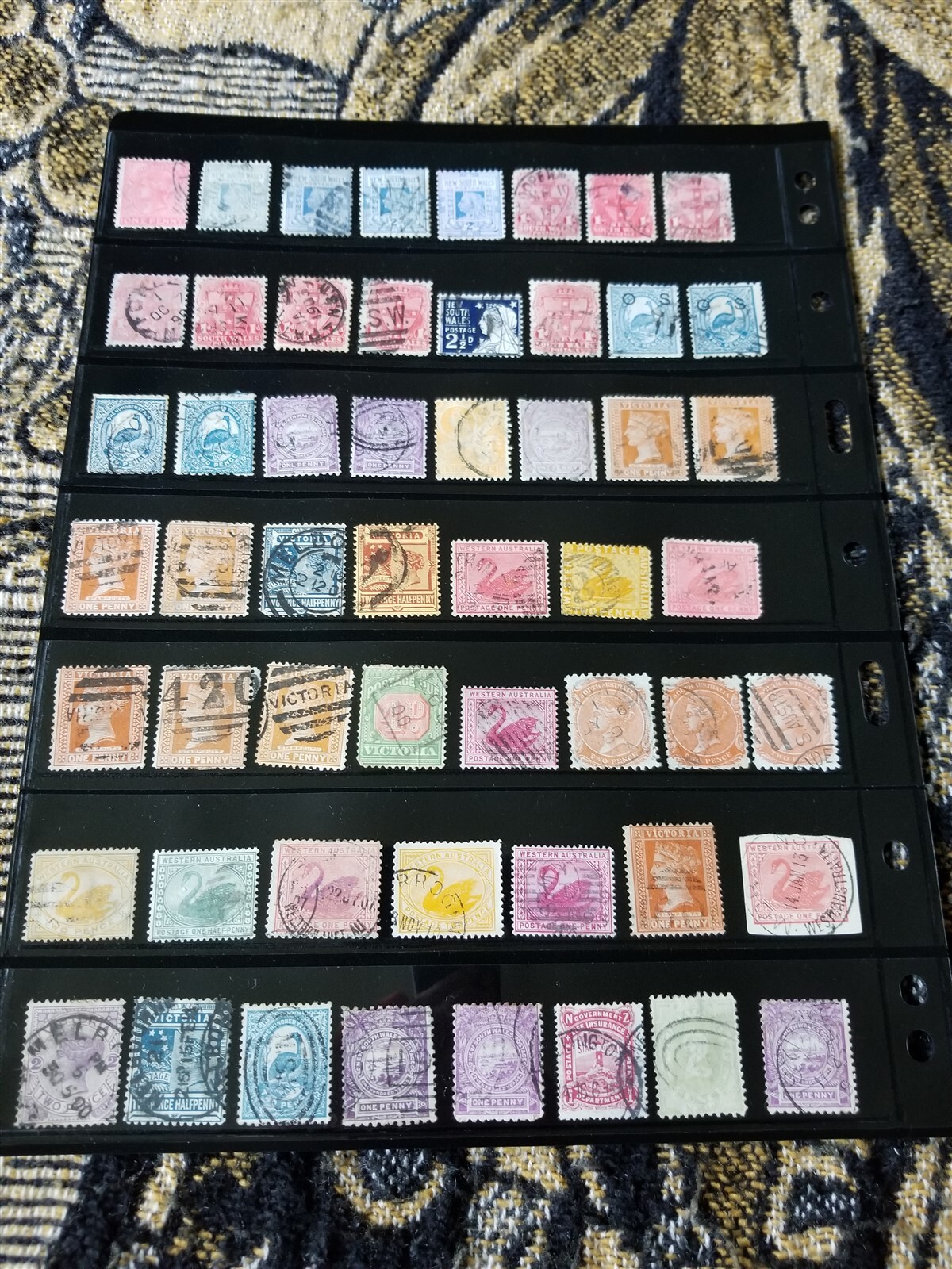 British Colonies Stamp Collection - Australian States - Used - 2 Pages - P198