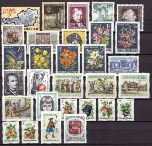 Austria, 1966  Complete Year set, 30 stamps, MNH