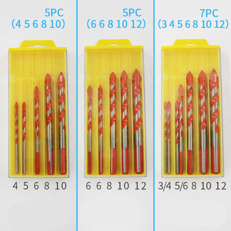 5/7Pcs Multifunctional Drill Bits Ceramic Wall Glass Punching Hole Working Set