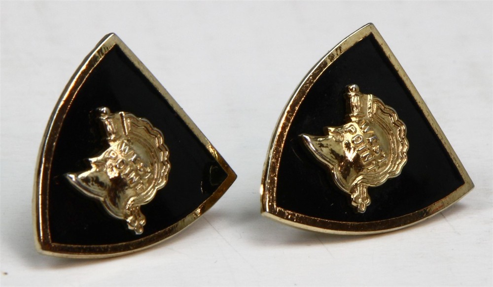 Pre-WW2/WWII West Point USMA DUI First Class Distinctive Unit Insignia EARRINGS