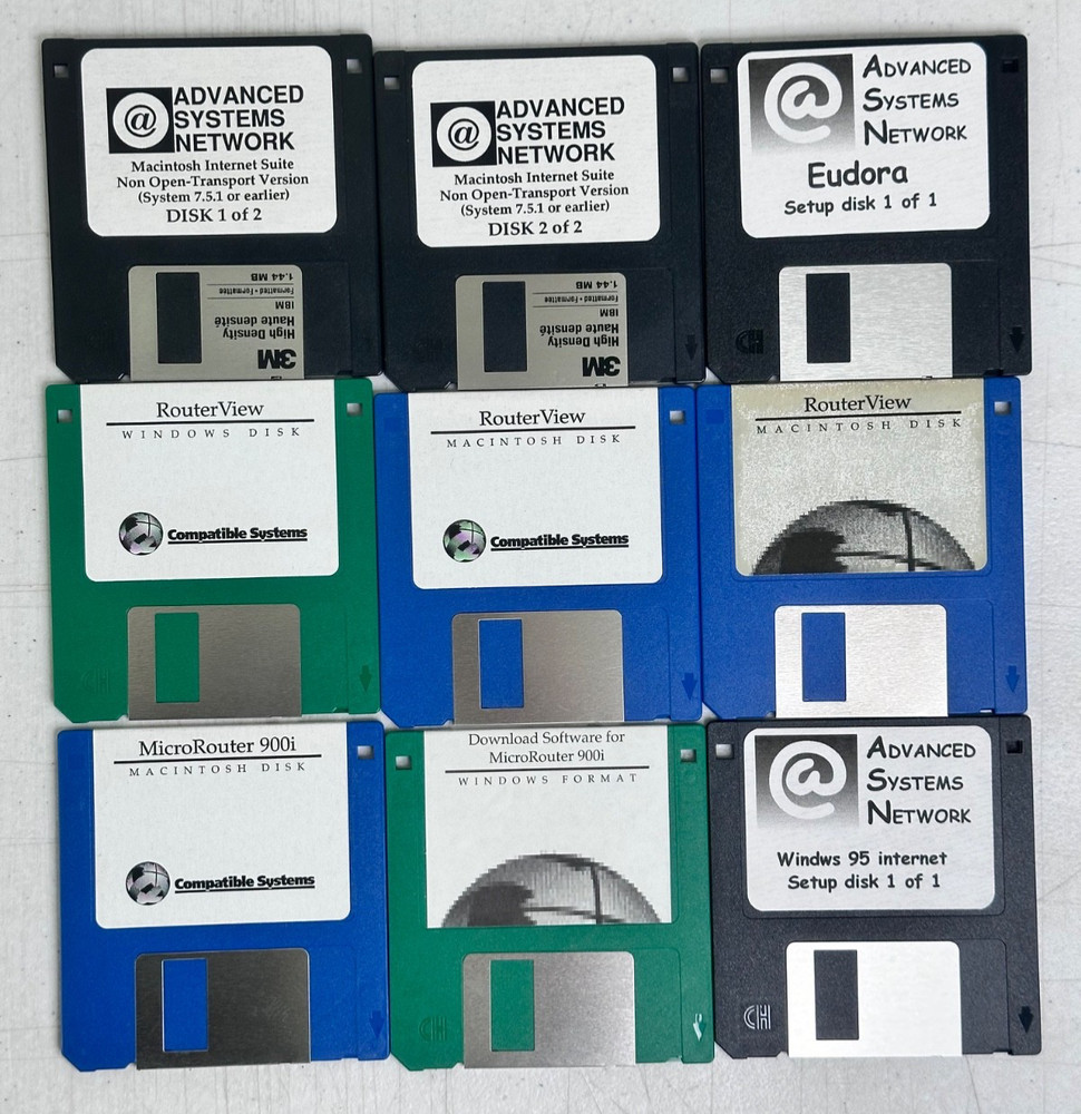 Vintage Macintosh Internet & Router Lot Eudora Client RouterView MicroRouter Net