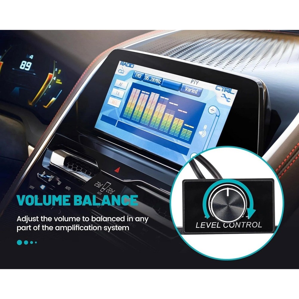 Amplifier Level Controller RCA Bass Knob Remote Volume Control for Car Audio