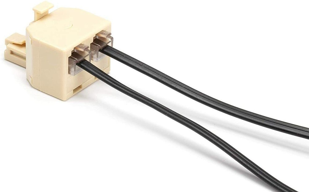 Duplex Modular Phone Wall Jack Adapter (IVORY) RJ11 - Splitter | One Pack