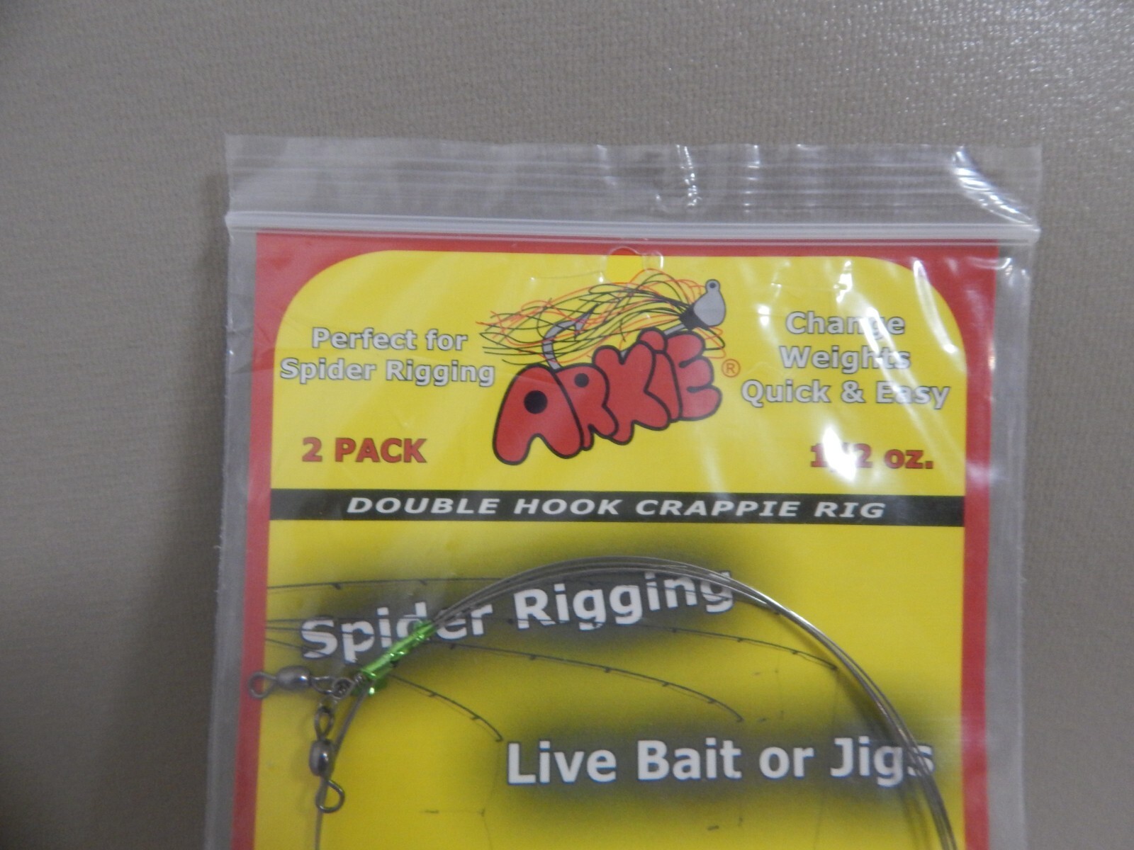 Lot of 3 ARKIE SPIDER RIGGING Double Hook Crappie Rig 1/2oz Troll Jigs Bait Lure