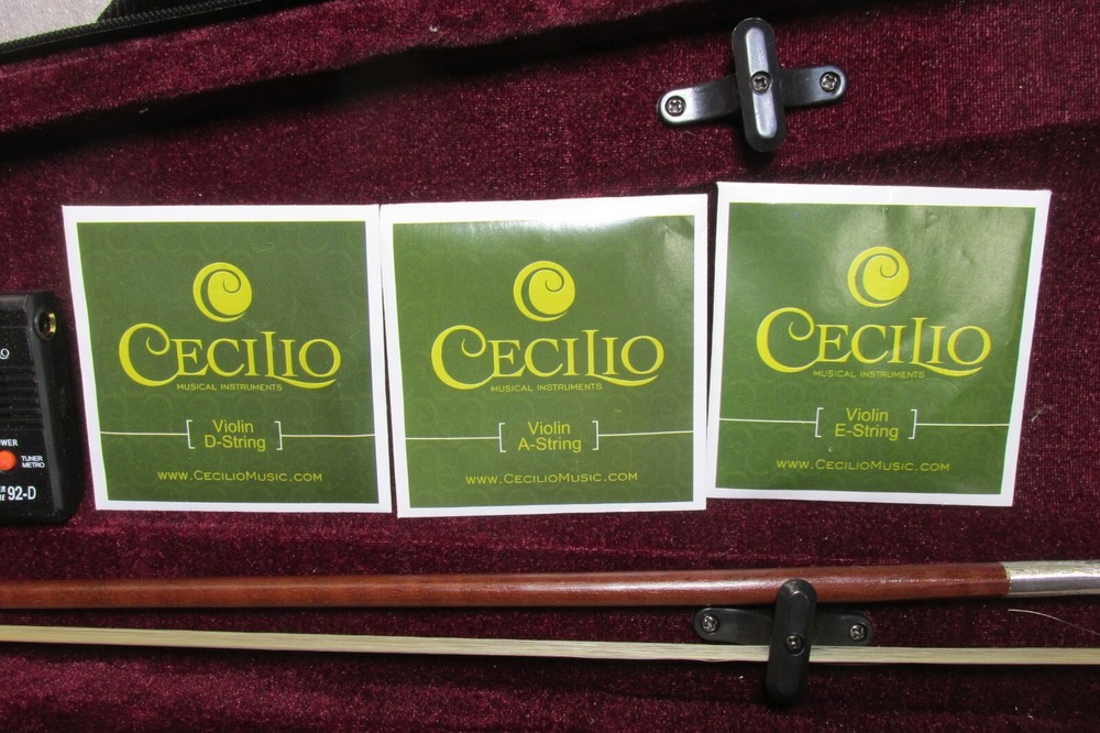 MENDINI by CECILIO VIOLIN w/ BOW, CASE, TUNER & NEW STRINGS