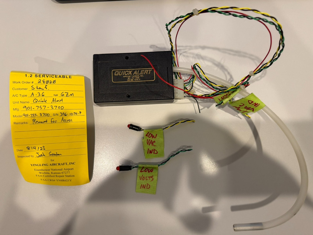 Low voltage / low vacuum indicator