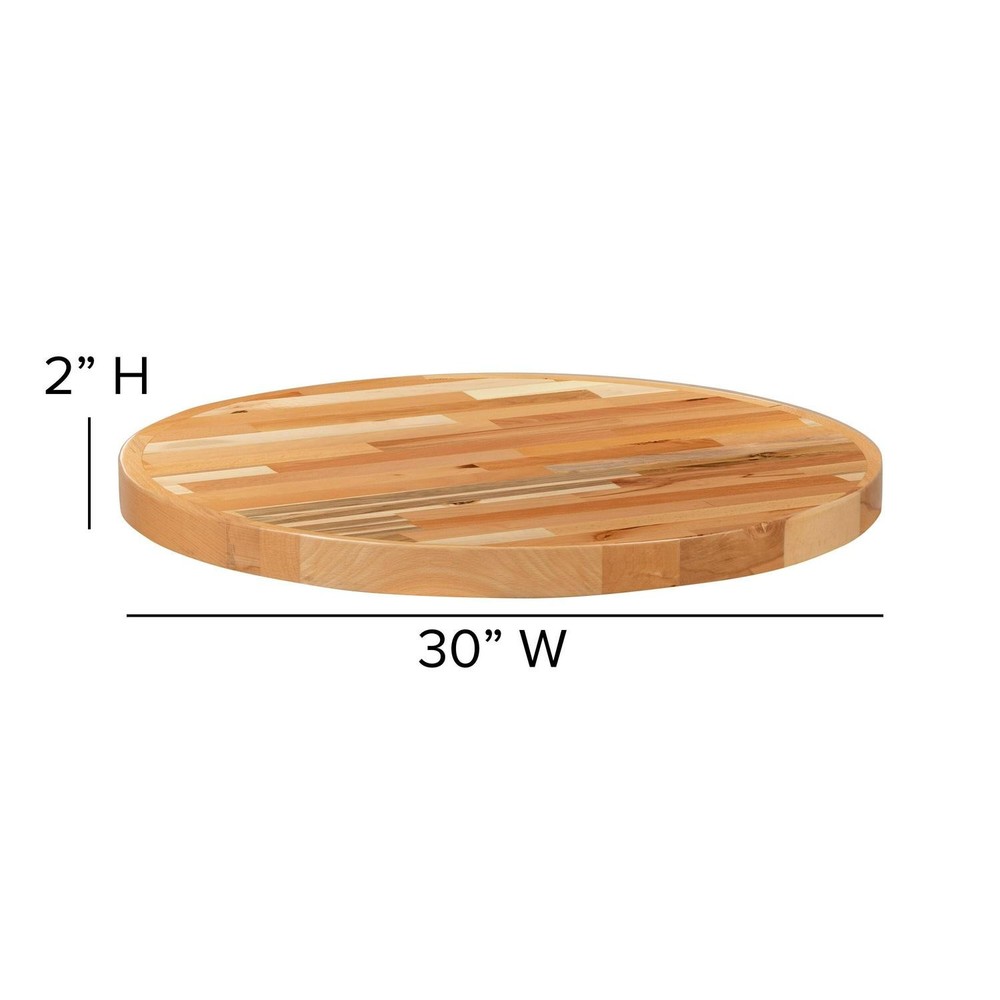 Round Butcher Block Style Table Top - Restaurant Table Top