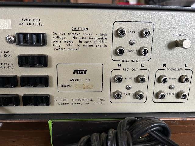 Vintage AGI 511 Preamplifier. READ.