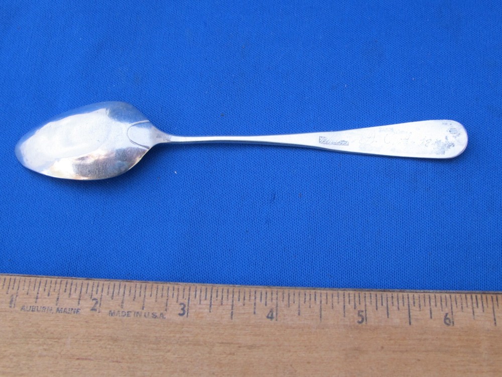 GERMAN / SCANDINAVIAN Silver TEASPOON-Rounded End-Signed WILHELMI-Dated 1854