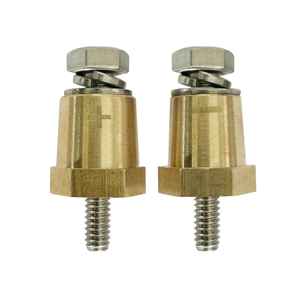 M6 Thread Brass Battery Terminal Charging Posts, Battery Post Adapter (+/-) w...